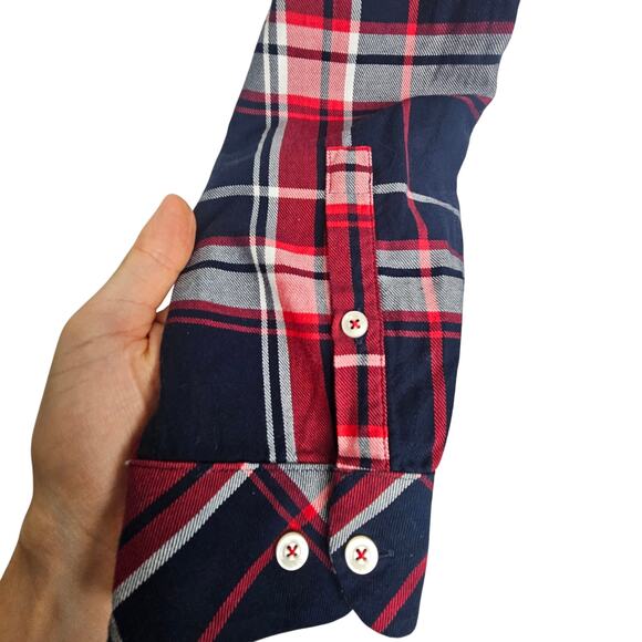 Barbour Blouse Women 10 Checked Fairway LS Button  Shirt w Pockets Dark Acadmia - Picture 5 of 10